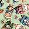QT Cuties Christmas Santa Bears on Mint Green 100% Cotton Price per Yard